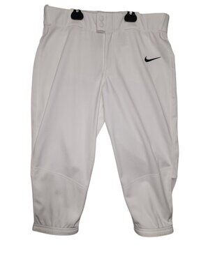 Nike Team Mens Baseball Pants White Knicker Style Athletic Baseball Uniform M
